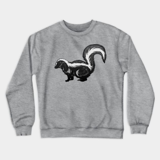 Skunk Crewneck Sweatshirt by Sticker Steve